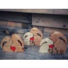 Nyuszicsalád - papanyuszi, mamanyuszi, 2 kis nyuszi - szívvel