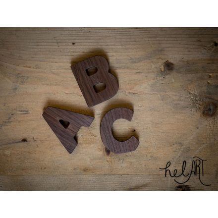 ABC -english letters dark wood